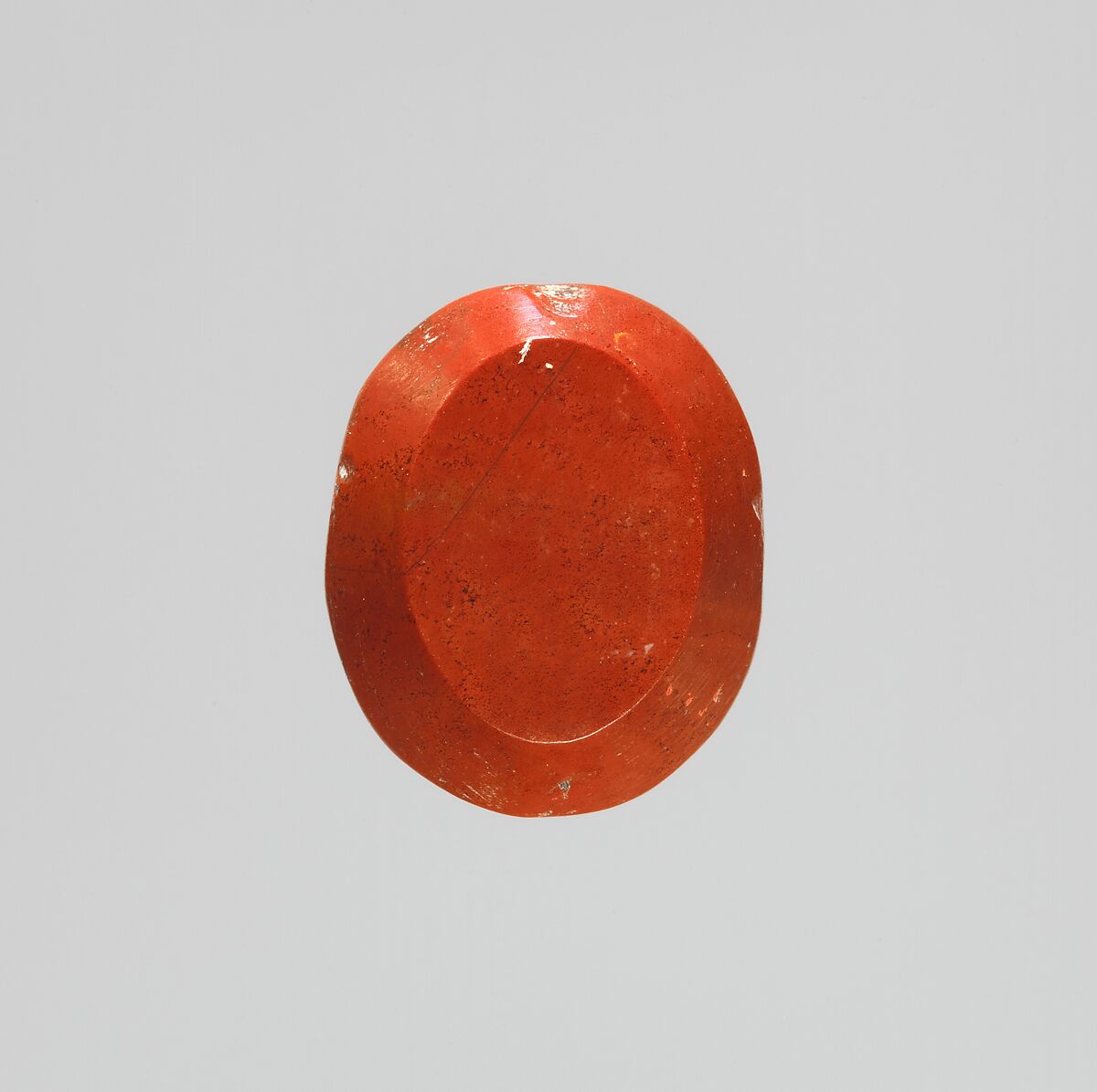 Jasper intaglio: Head of Medusa, Jasper, red, Roman