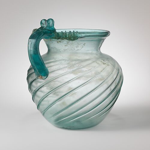 Ancient Roman Glass Cup with Wave Relief (Small) in Pair