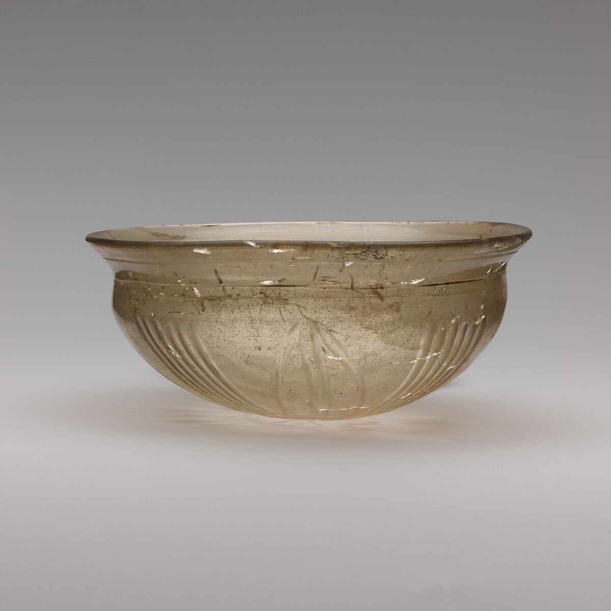 Glass phiale (libation bowl), Glass, Greek, Eastern Mediterranean 