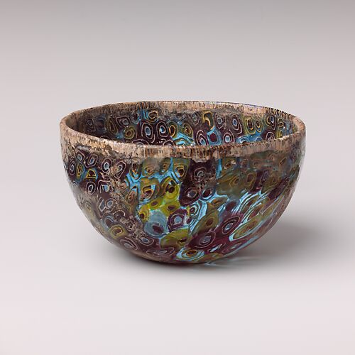 Glass hemispherical mosaic bowl