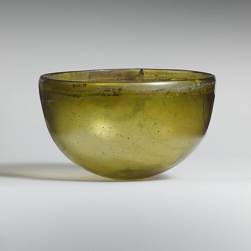 Glass hemispherical bowl