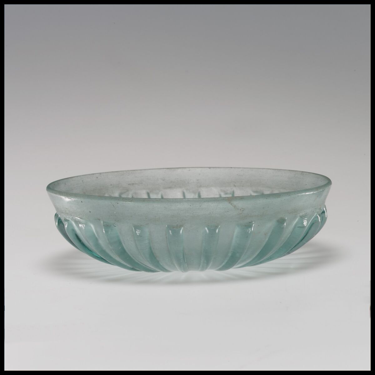 Glass ribbed bowl, Glass, Roman 