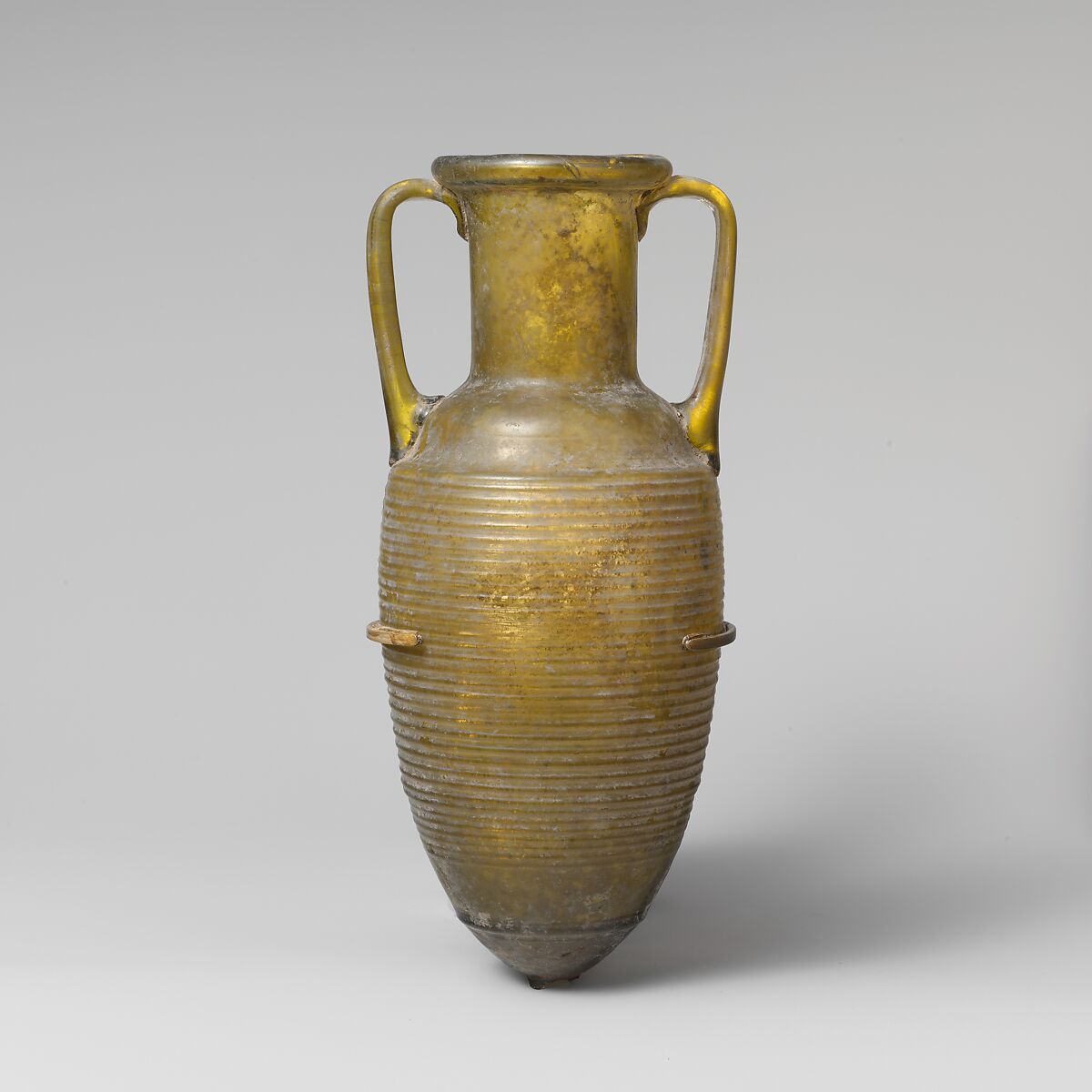 Glass amphora (jar), Glass, Roman 