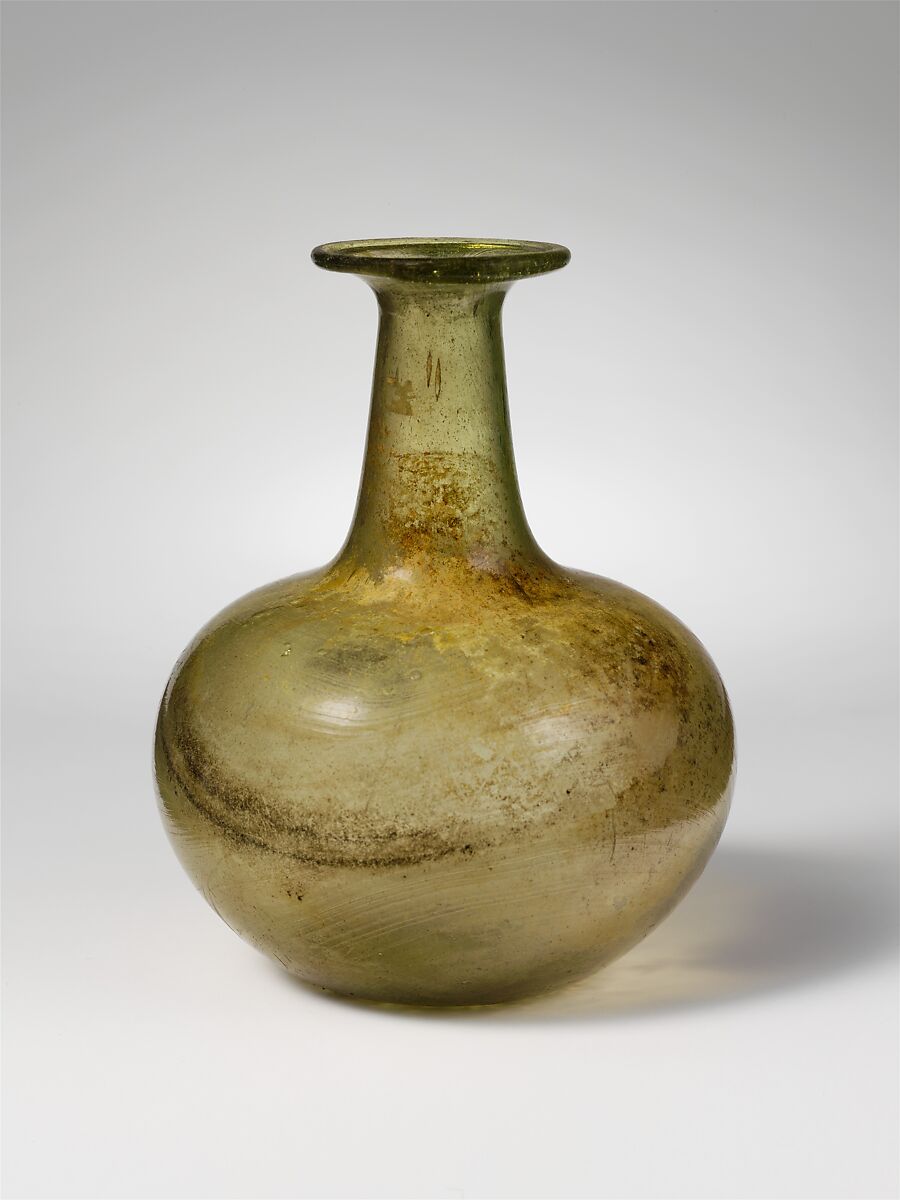 Glass bottle, Glass, Roman 