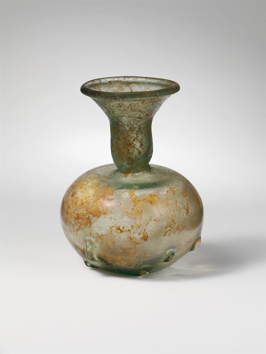 Glass flask, Glass, Roman