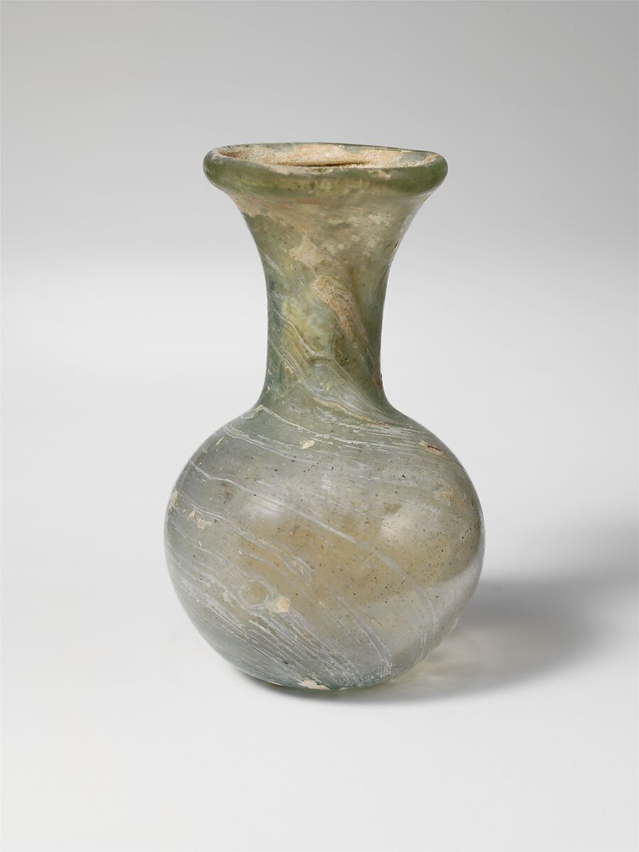 Glass flask, Glass, Roman