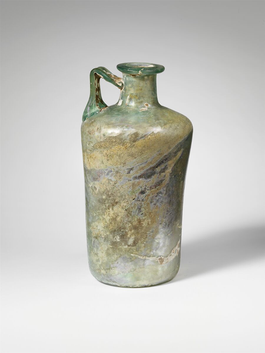 Glass cylindrical jug, Glass, Roman 