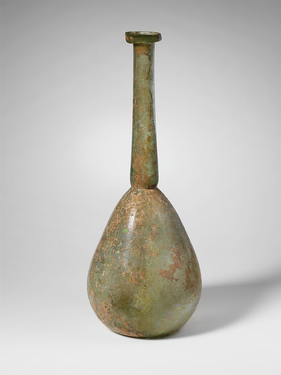 Glass bottle, Glass, Roman 