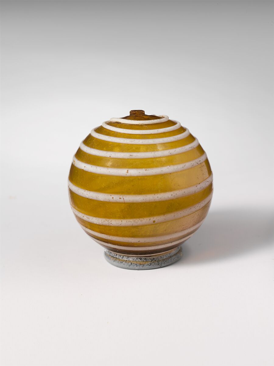 Glass spherical bottle, Glass, Roman 