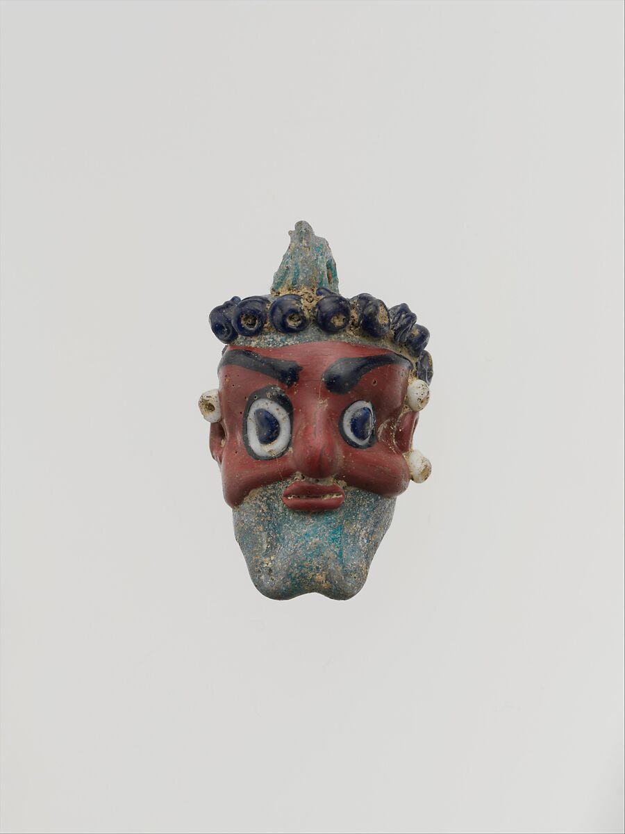 Glass head pendant, Glass, Phoenician or Carthaginian 