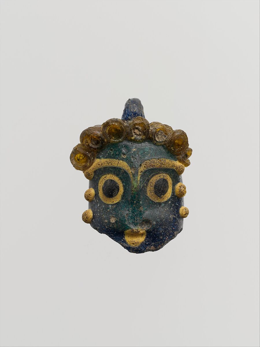 Glass head pendant, Glass, Phoenician or Carthaginian 