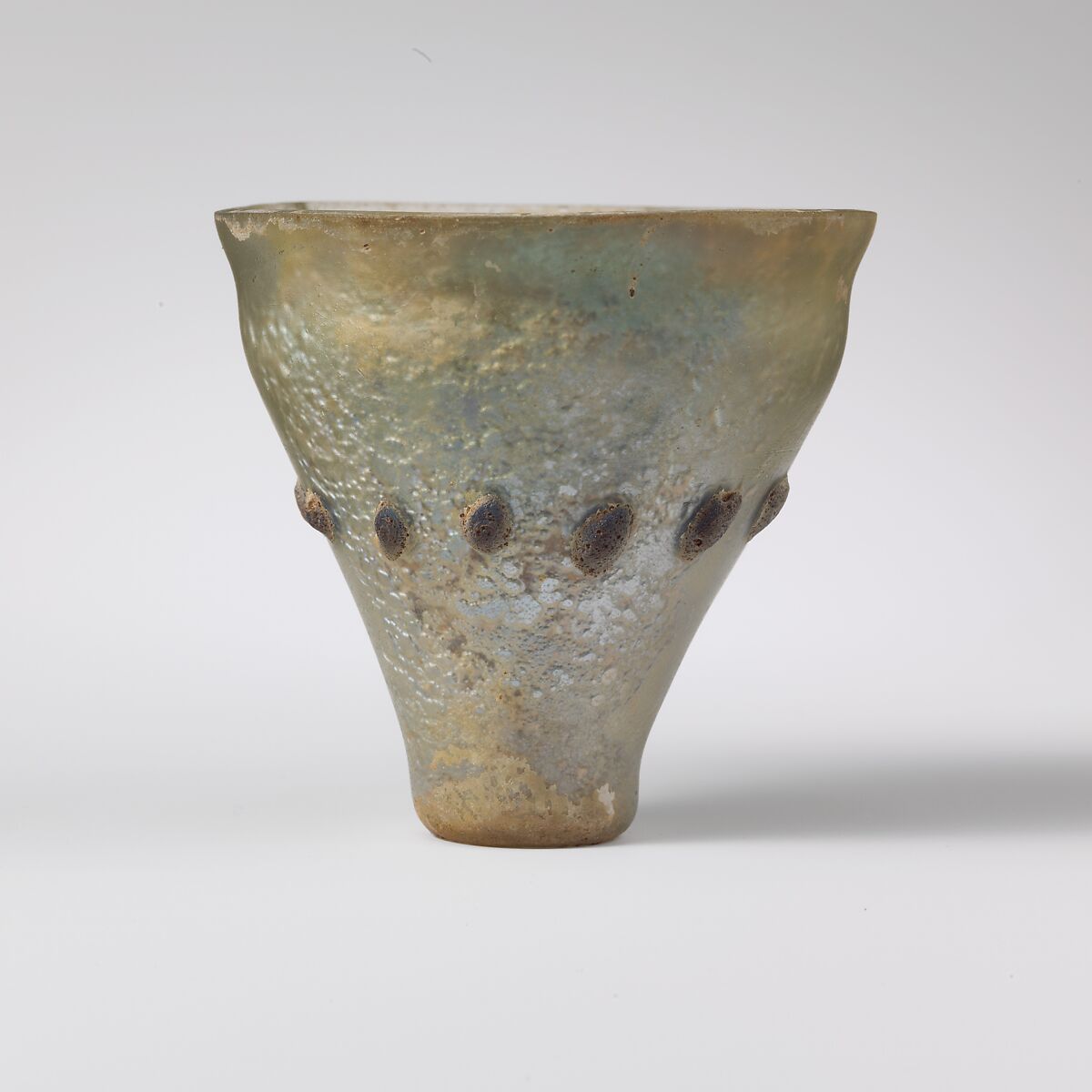 Glass beaker or lamp, Glass, Roman, Syrian 