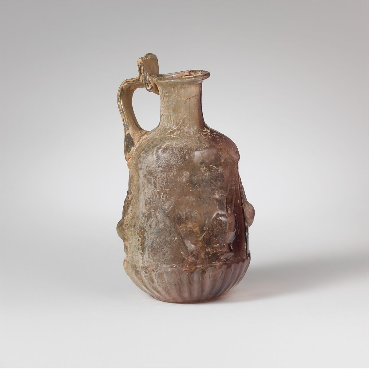 Glass hexagonal jug, Glass, Roman 
