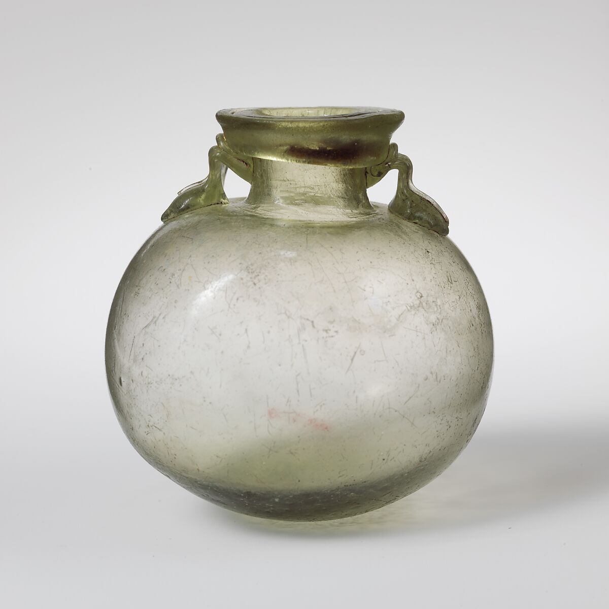 Glass aryballos (oil bottle), Glass, Roman, Eastern Mediterranean 