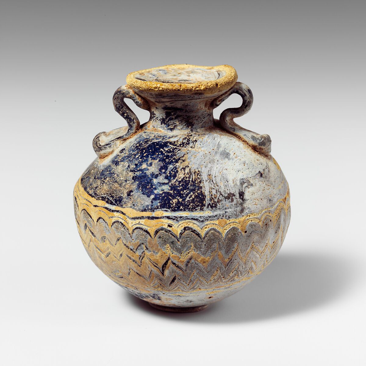 Glass aryballos (perfume bottle), Glass, Greek, Eastern Mediterranean 