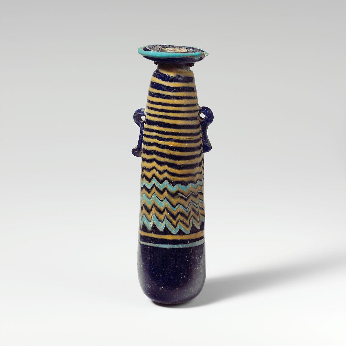 Glass alabastron (perfume bottle), Glass, Greek, Eastern Mediterranean 