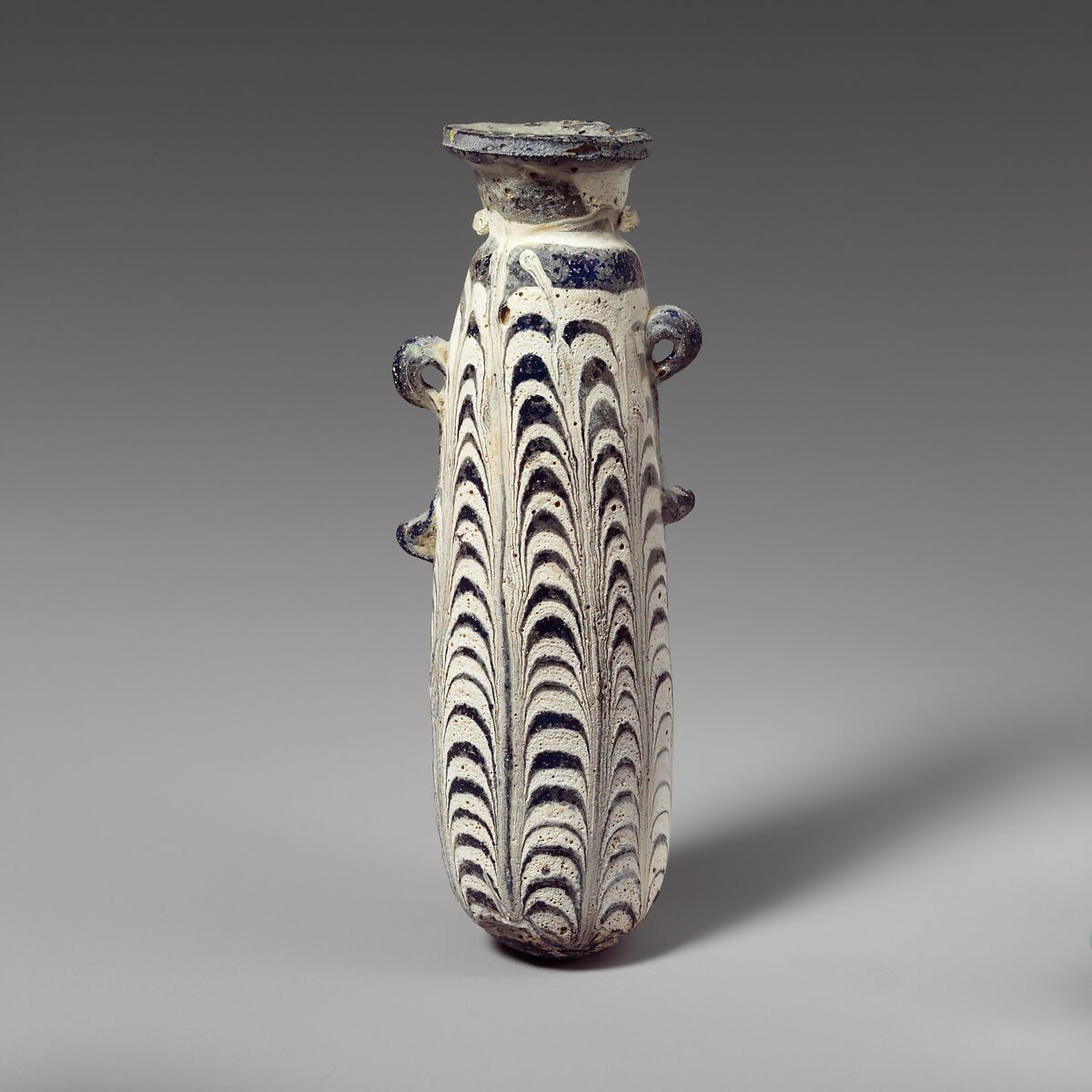 Glass alabastron (perfume bottle), Glass, Greek, Eastern Mediterranean 