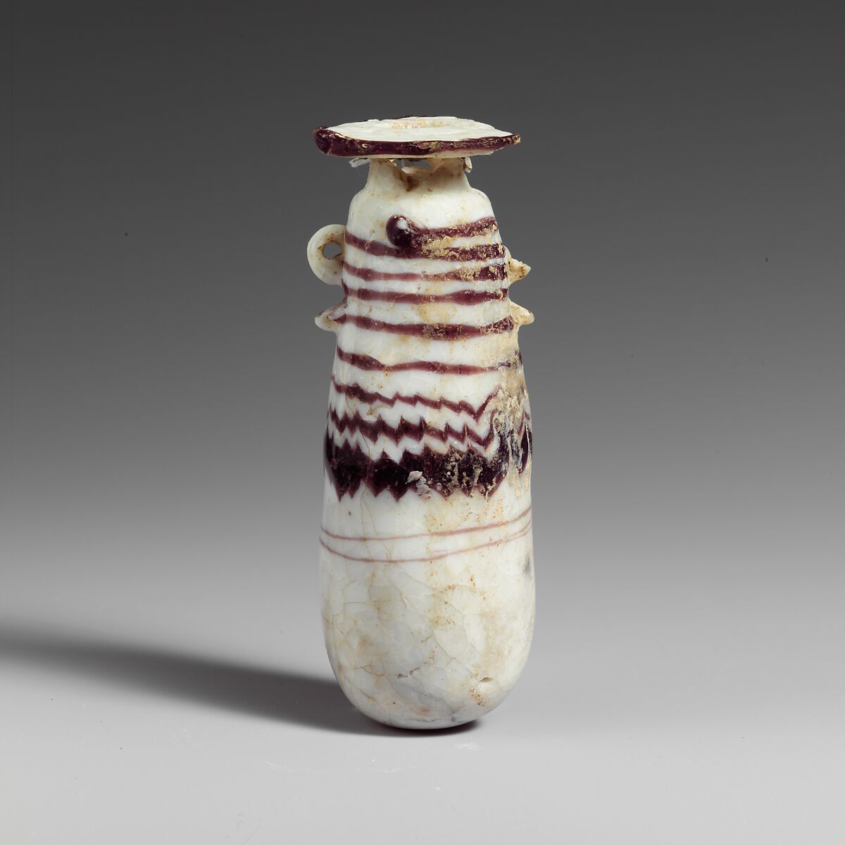 Glass alabastron (perfume bottle), Glass, Greek, Eastern Mediterranean 