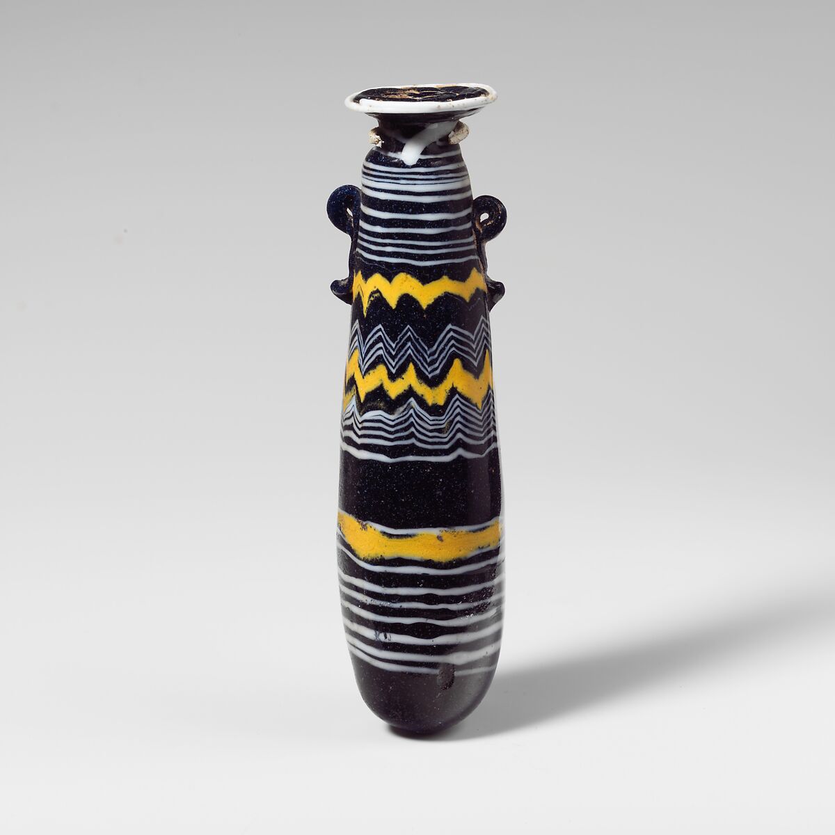 Glass alabastron (perfume bottle), Glass, Greek, Eastern Mediterranean 