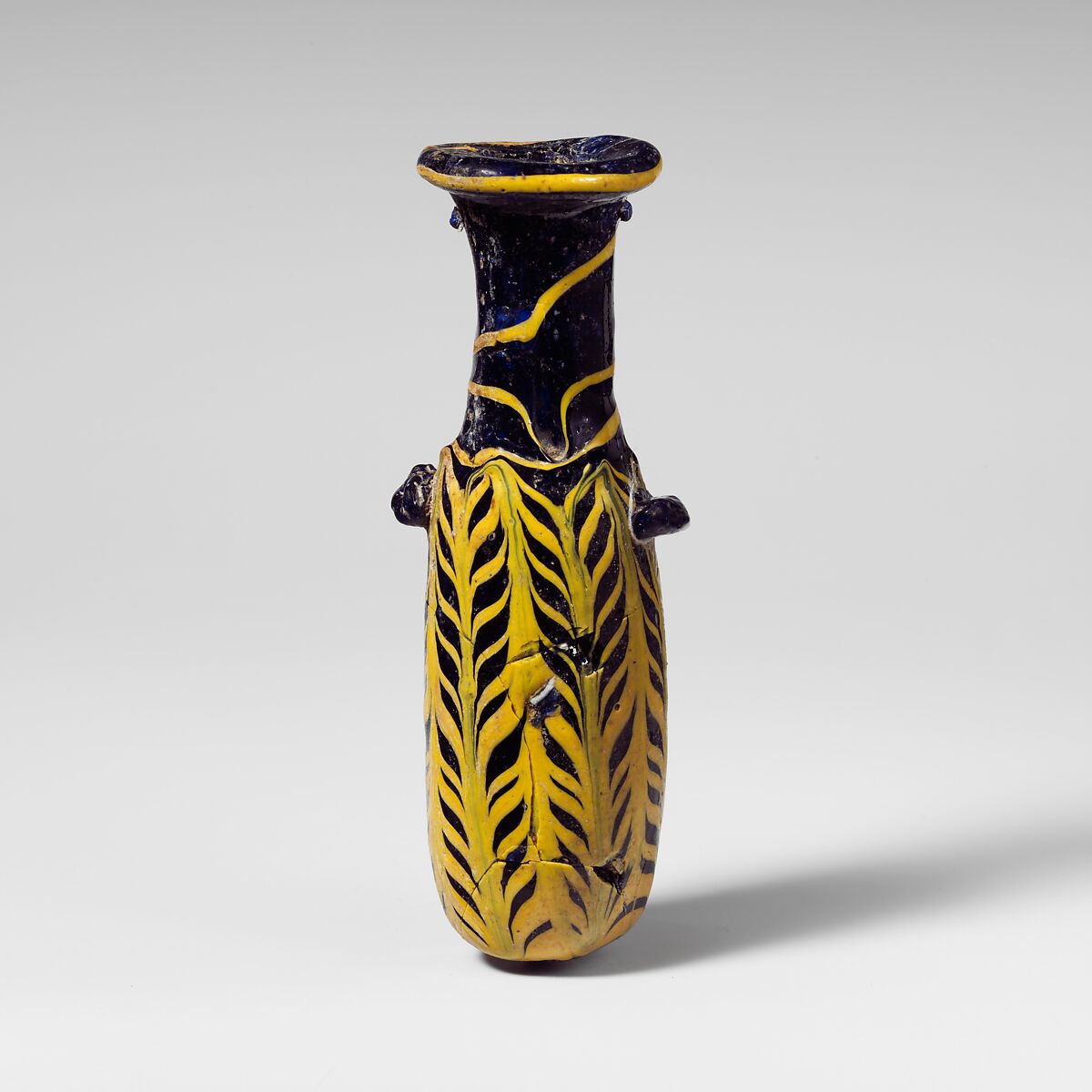 Glass alabastron (perfume bottle), Glass, Greek, Eastern Mediterranean 