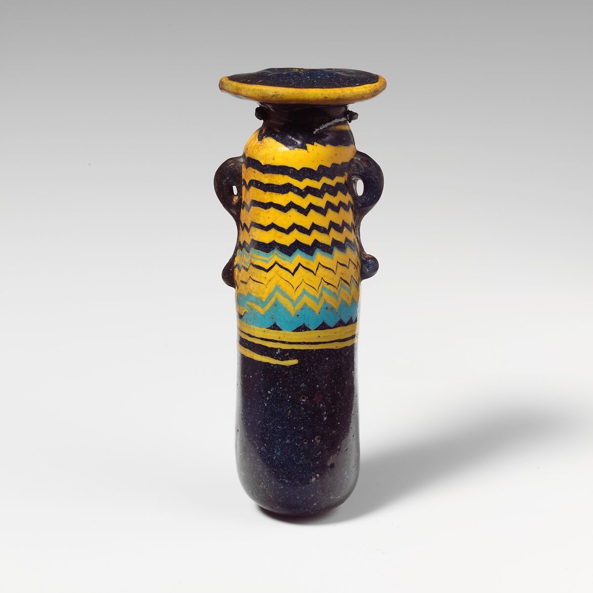 Glass alabastron (perfume bottle), Glass, Greek, Eastern Mediterranean 