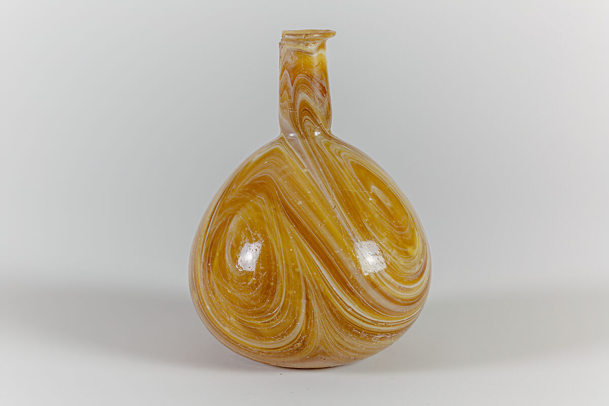 Glass mosaic perfume bottle, Glass, Roman 