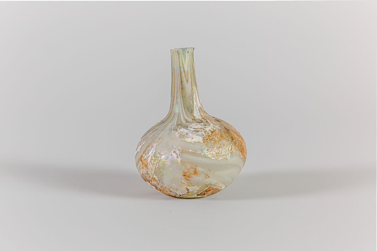 Glass mosaic perfume bottle, Glass, Roman 