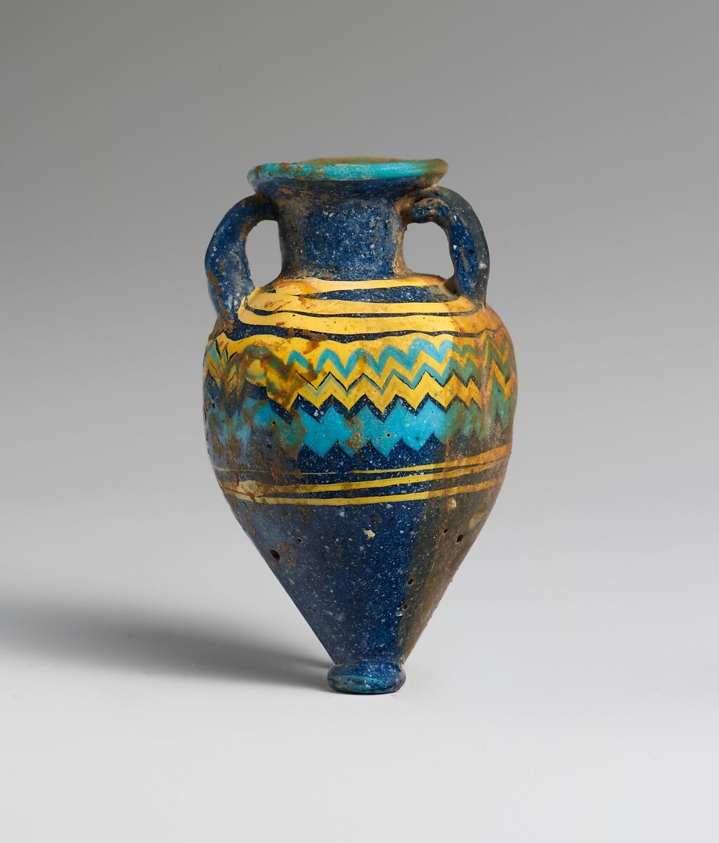 Glass amphoriskos (perfume bottle), Glass, Greek, Eastern Mediterranean 