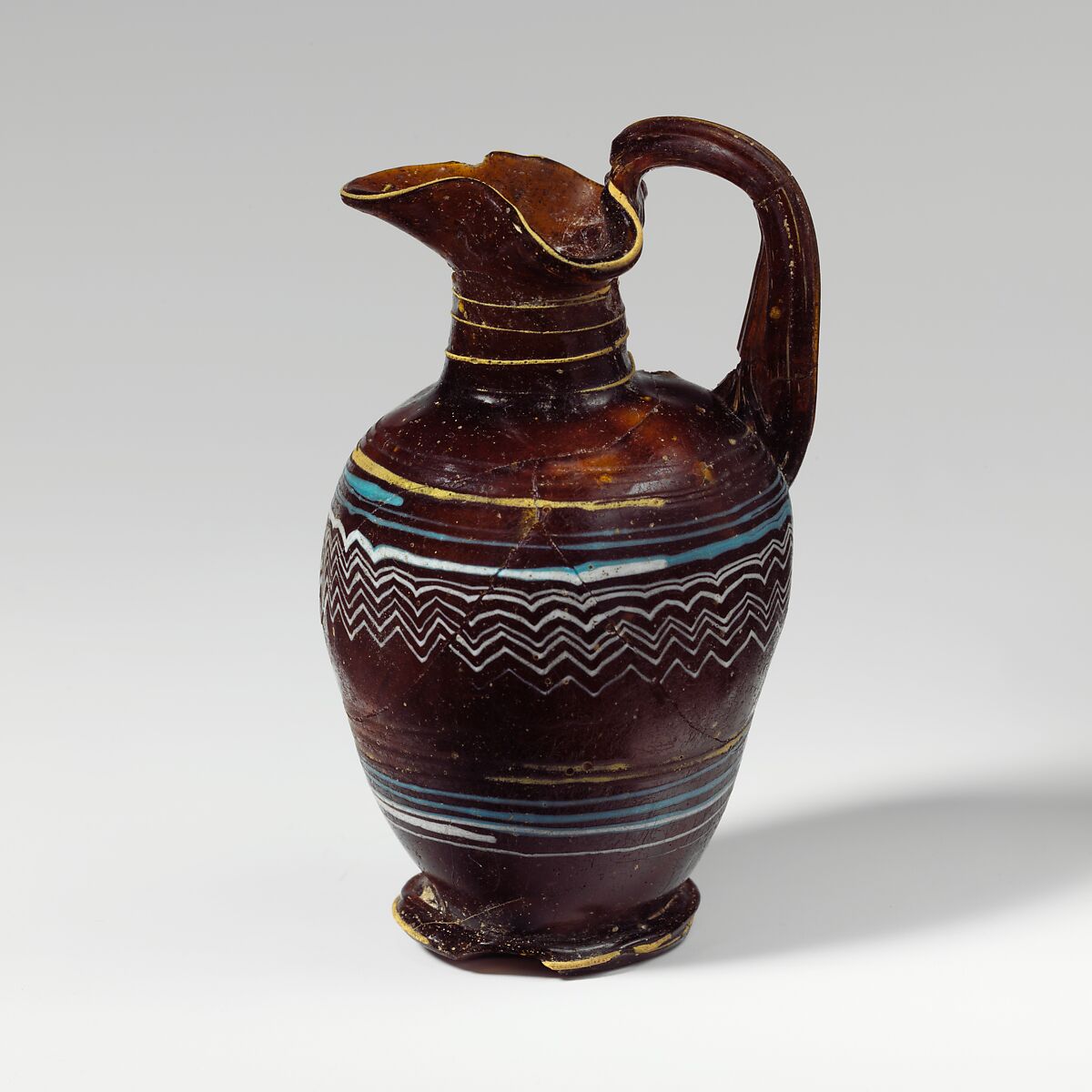 Glass oinochoe (perfume jug), Glass, Eastern Mediterranean or Italian 