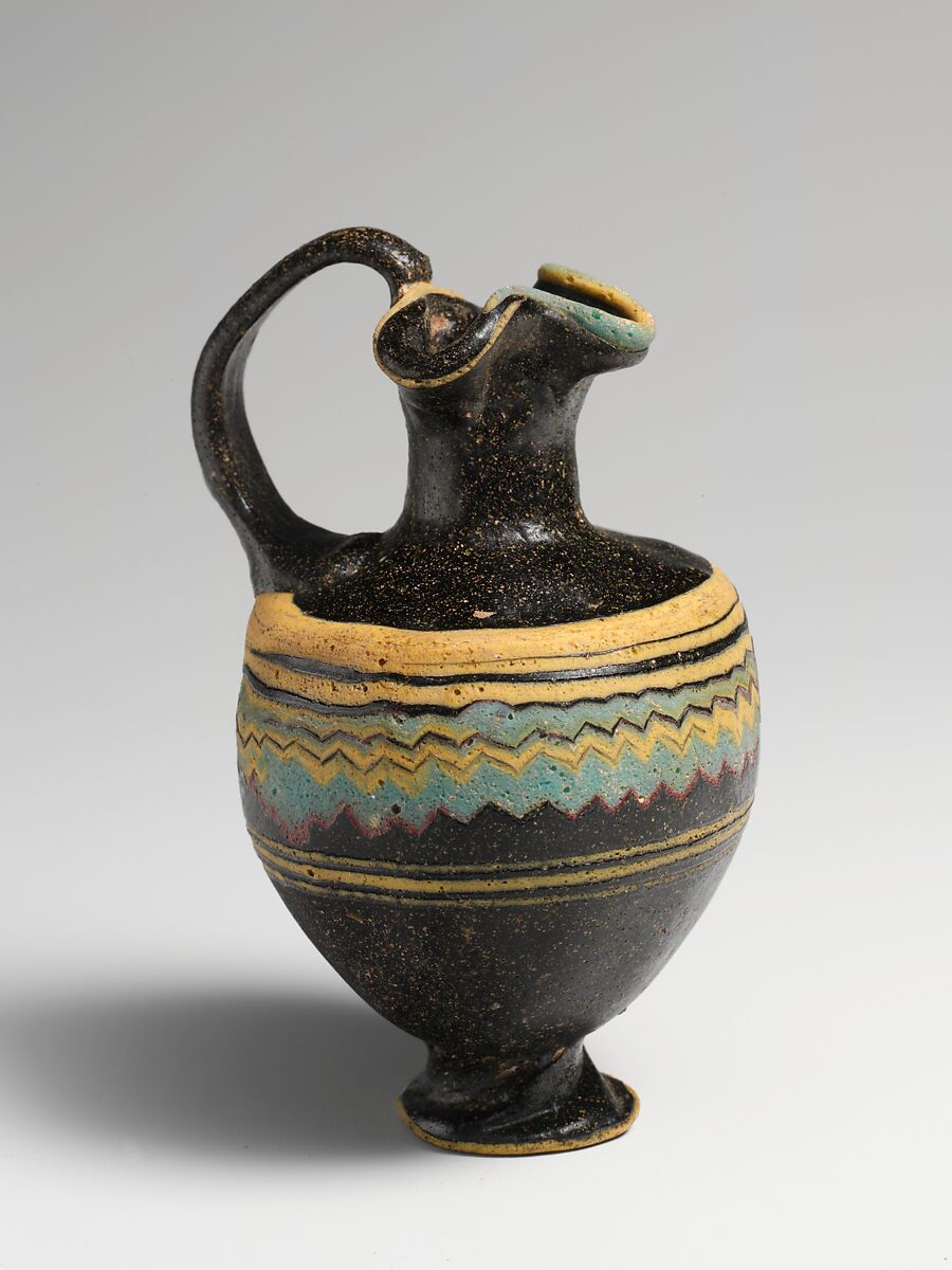 Glass oinochoe (perfume jug), Glass, Greek, Eastern Mediterranean 