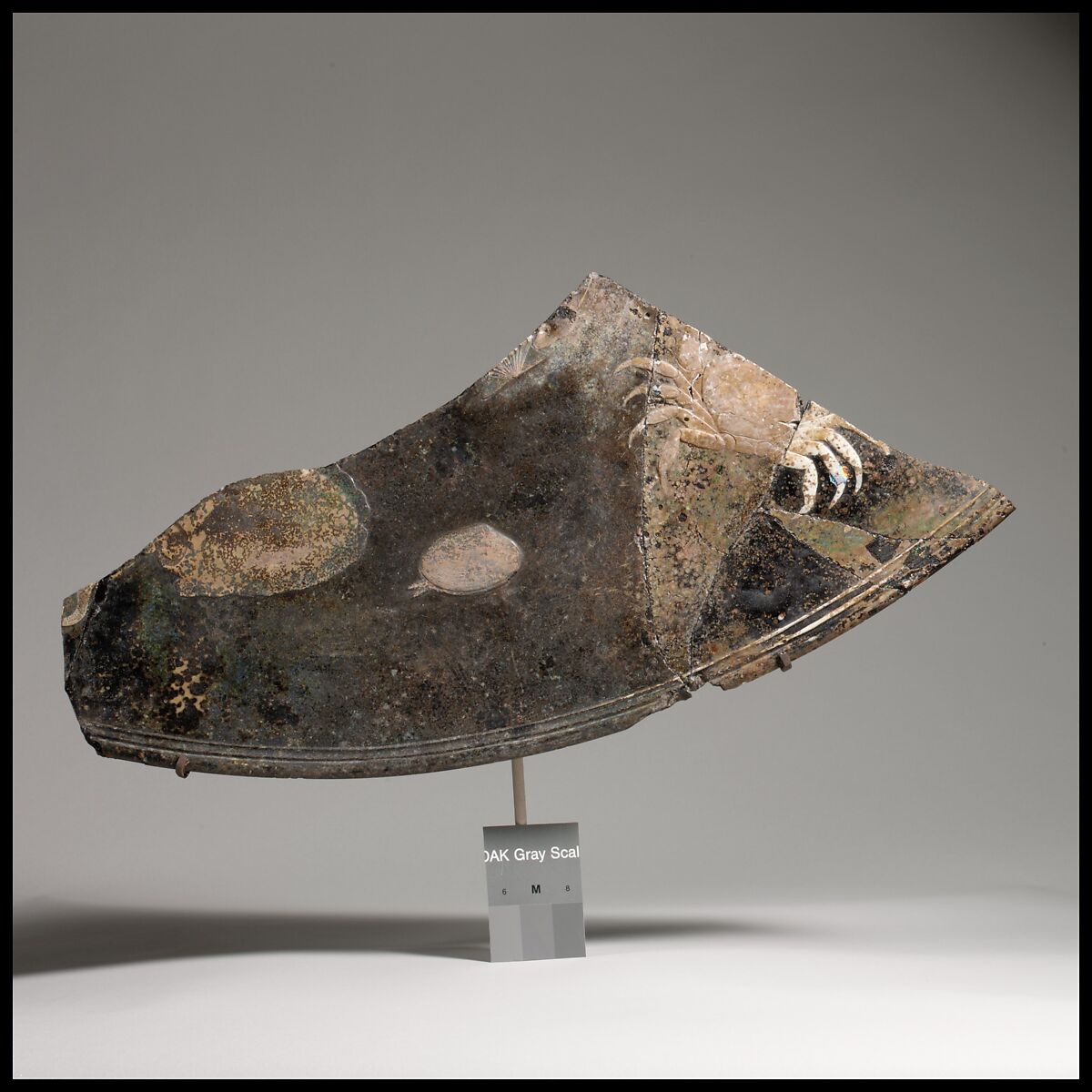 Glass cameo fragment of a large platter or tabletop, Glass, Roman