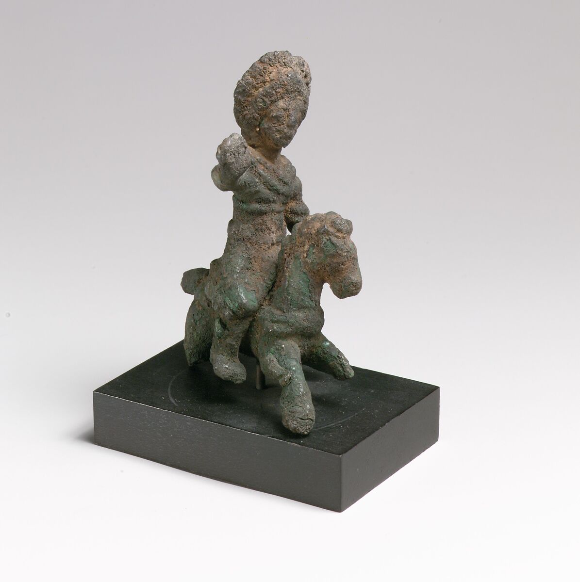 Bronze statuette of a horseman, Bronze, Egyptian 