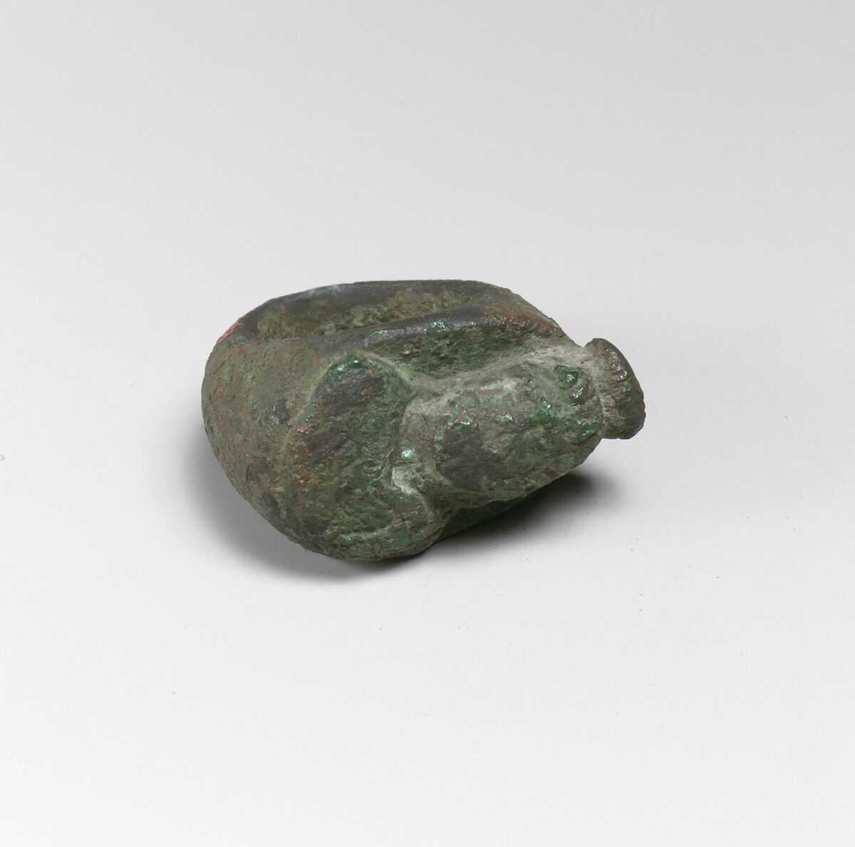 Bronze ring with bust of Serapis, Bronze, Roman