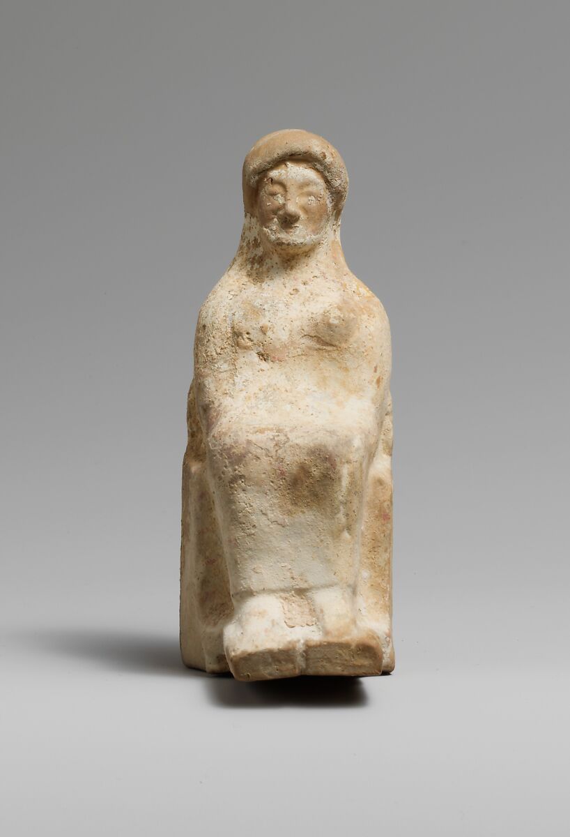 Terracotta statuette of a seated woman, Terracotta, East Greek 