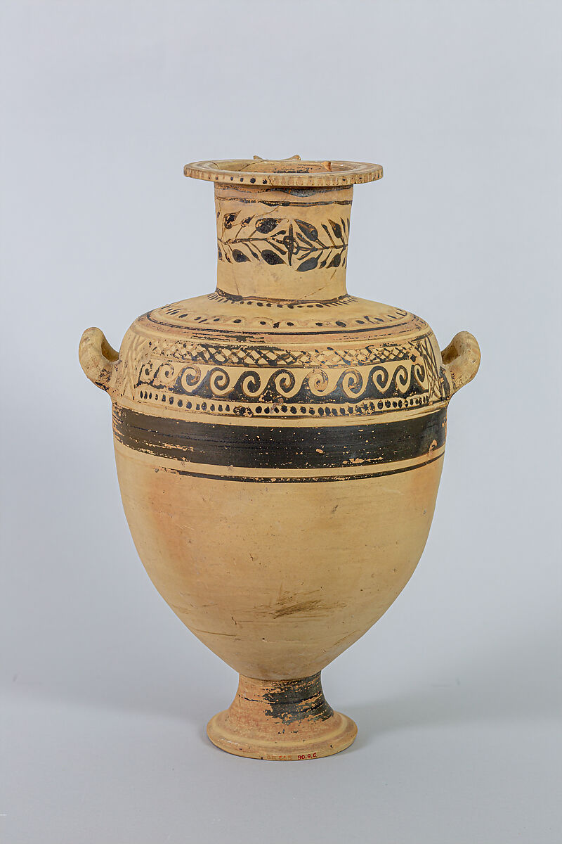 Terracotta Hadra hydria (water jar), Terracotta, paint, Greek, Egypt, Alexandria-Hadra 