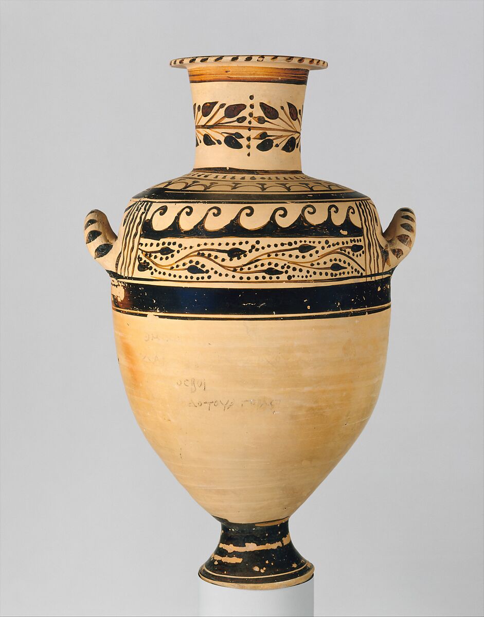 Terracotta Hadra hydria (water jar), Terracotta, Greek, Egypt, Alexandria-Hadra