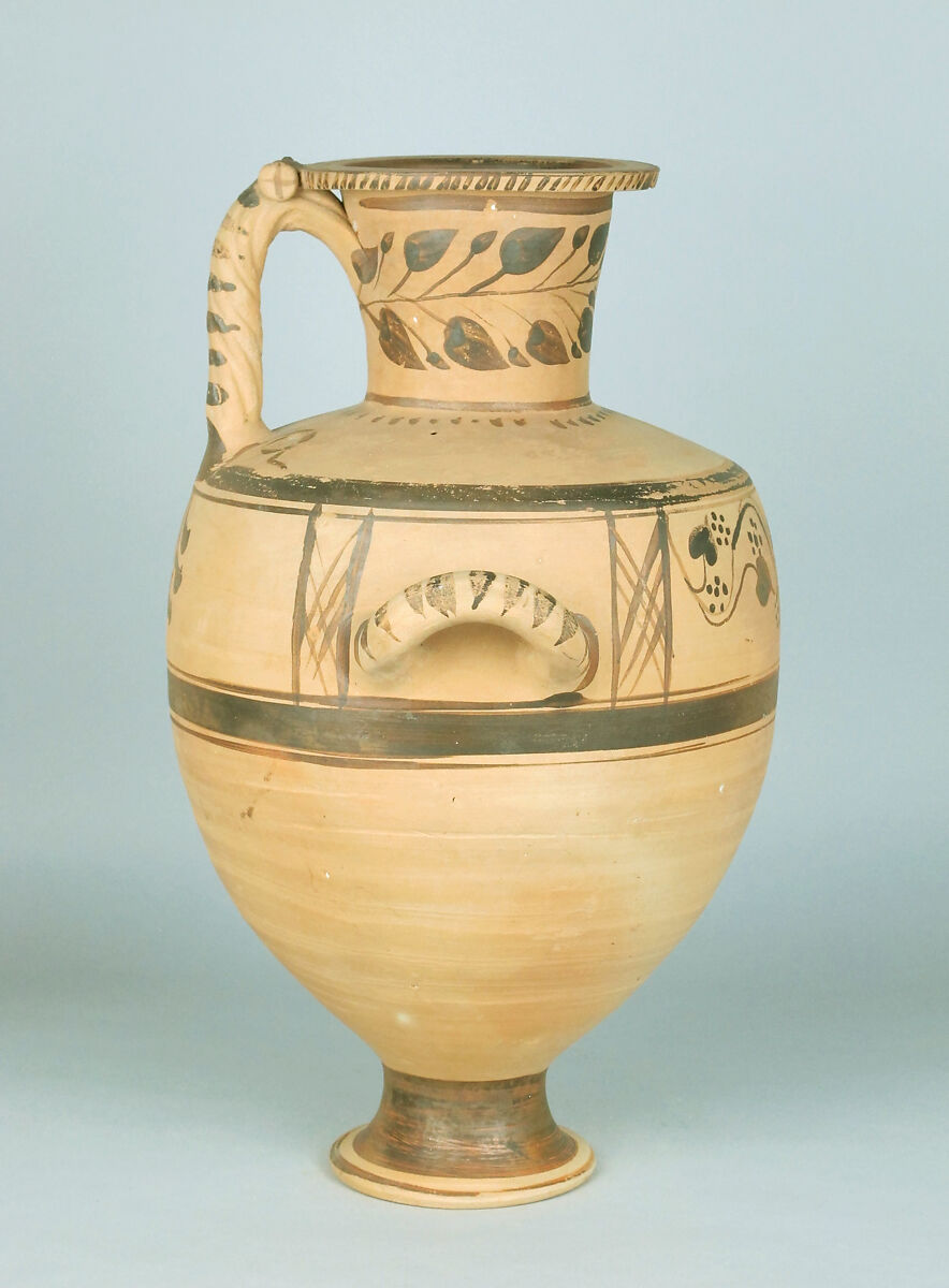 Terracotta Hadra hydria (water jar), Terracotta, Greek, Egypt, Alexandria-Hadra