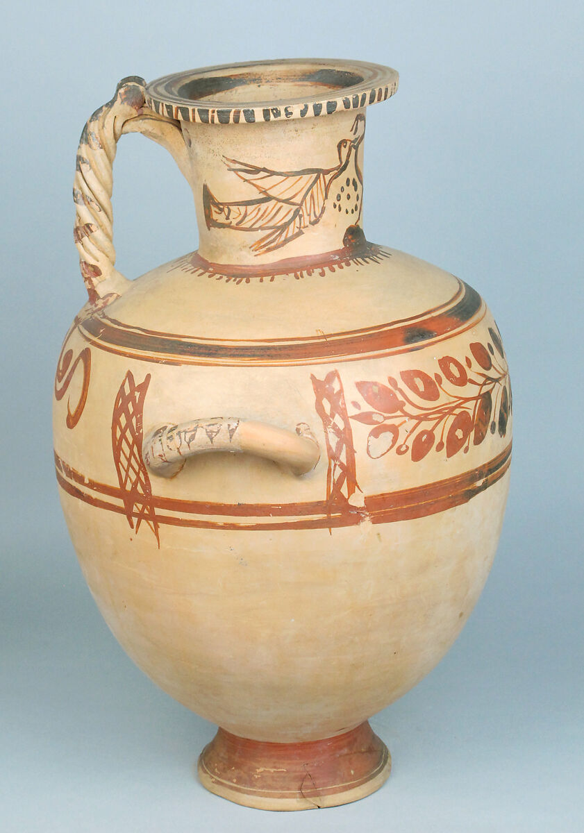 Terracotta Hadra hydria (water jar), Terracotta, Greek, Egypt, Alexandria-Hadra