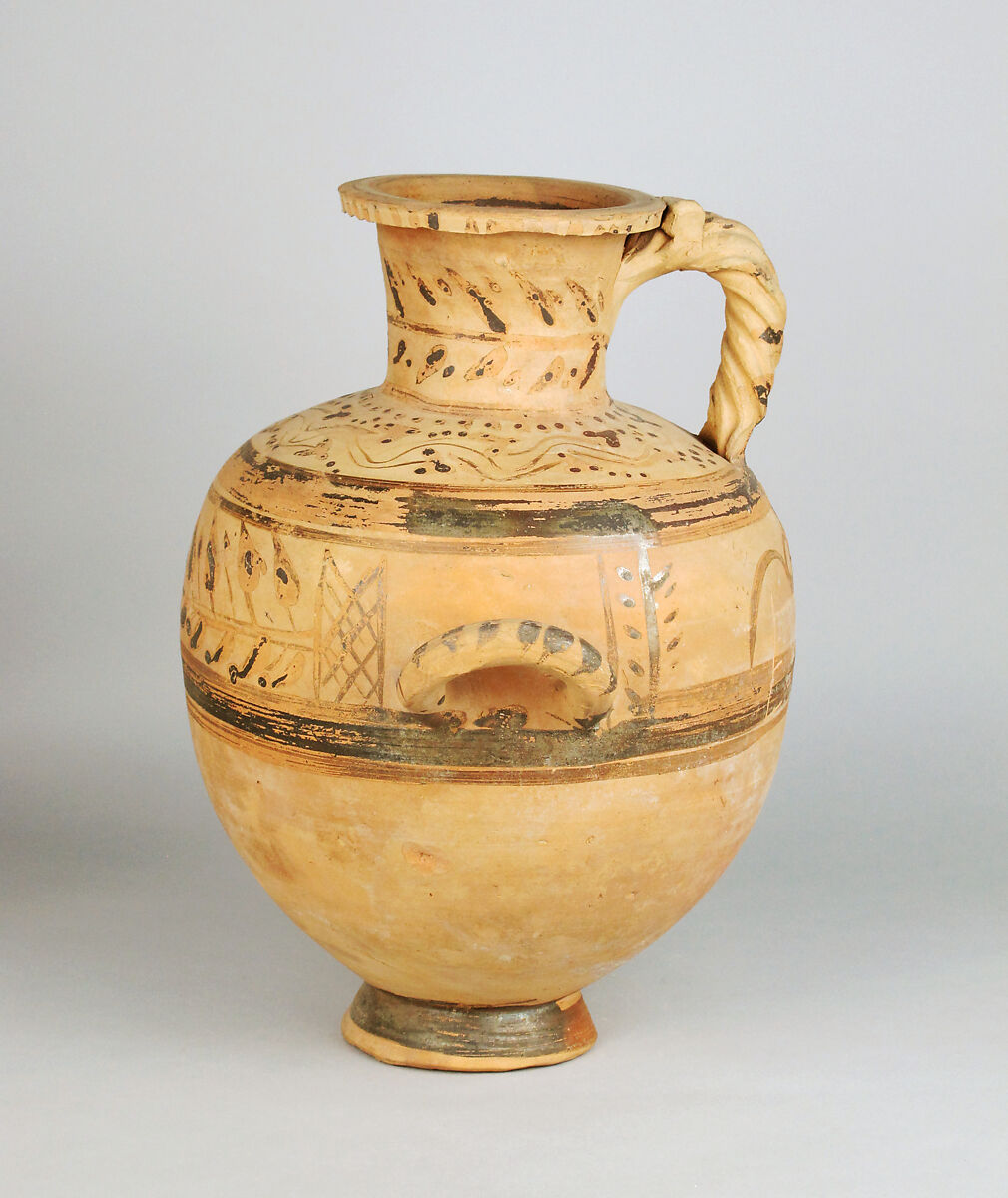 Terracotta Hadra hydria (water jar), Terracotta, Greek, Egypt, Alexandria-Hadra