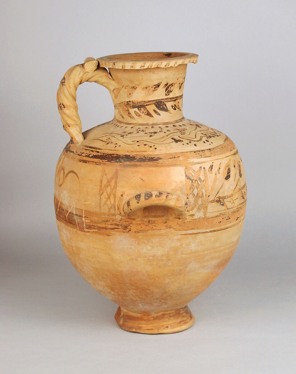 Terracotta Hadra hydria (water jar), Terracotta, Greek, Egypt, Alexandria-Hadra