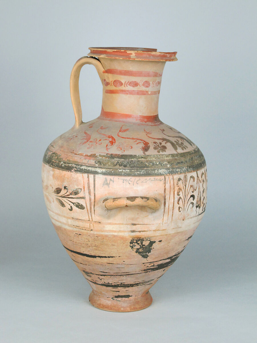 Terracotta Hadra hydria (water jar), Terracotta, Greek, Egypt, Alexandria-Hadra