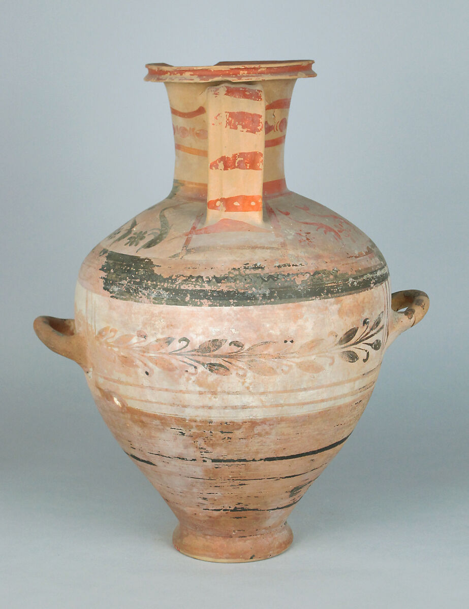 Terracotta Hadra hydria (water jar), Terracotta, Greek, Egypt, Alexandria-Hadra