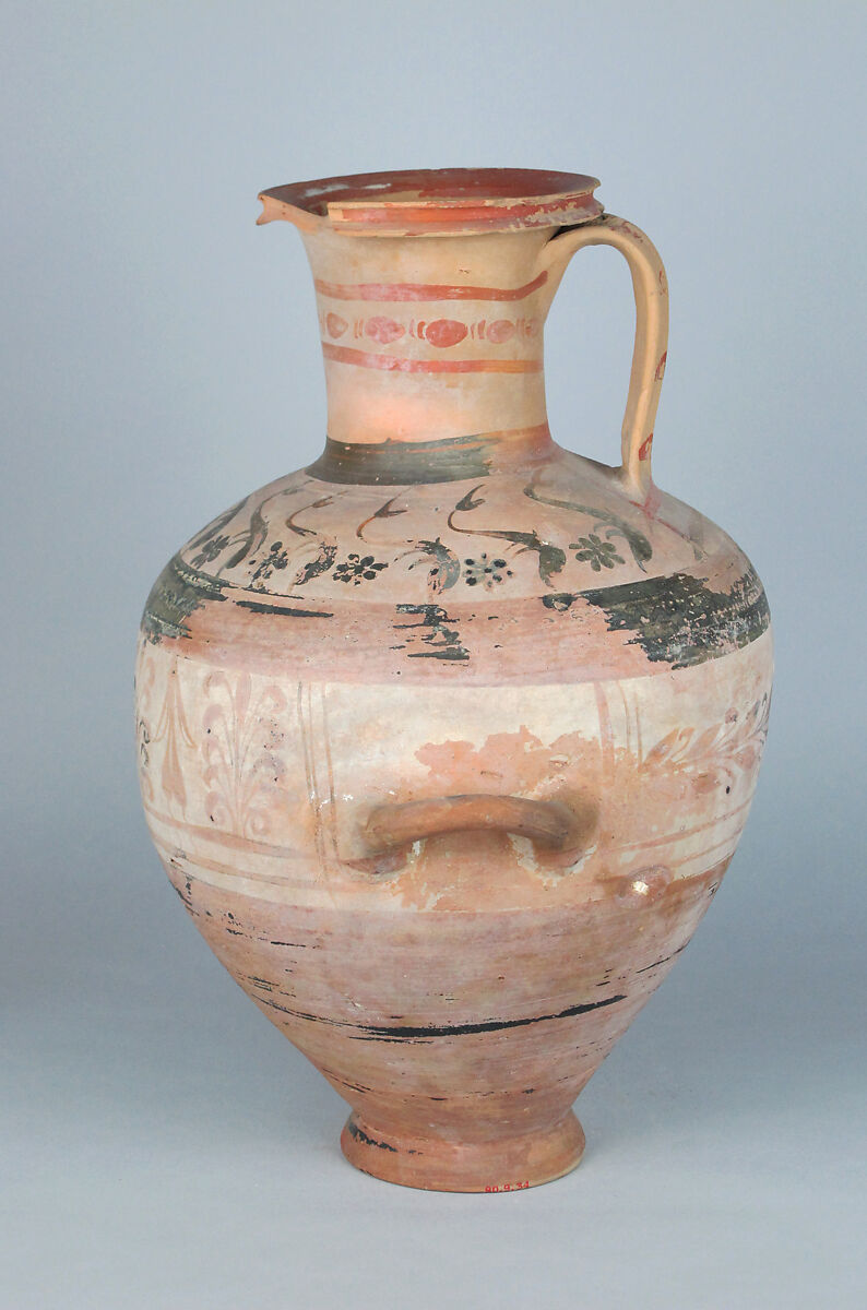 Terracotta Hadra hydria (water jar), Terracotta, Greek, Egypt, Alexandria-Hadra