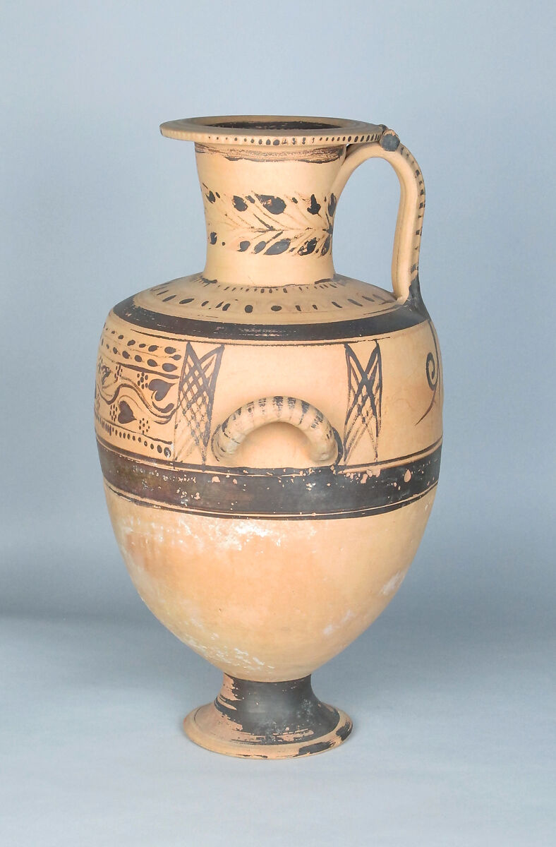 Terracotta Hadra hydria (water jar), Terracotta, Greek, Egypt, Alexandria-Hadra