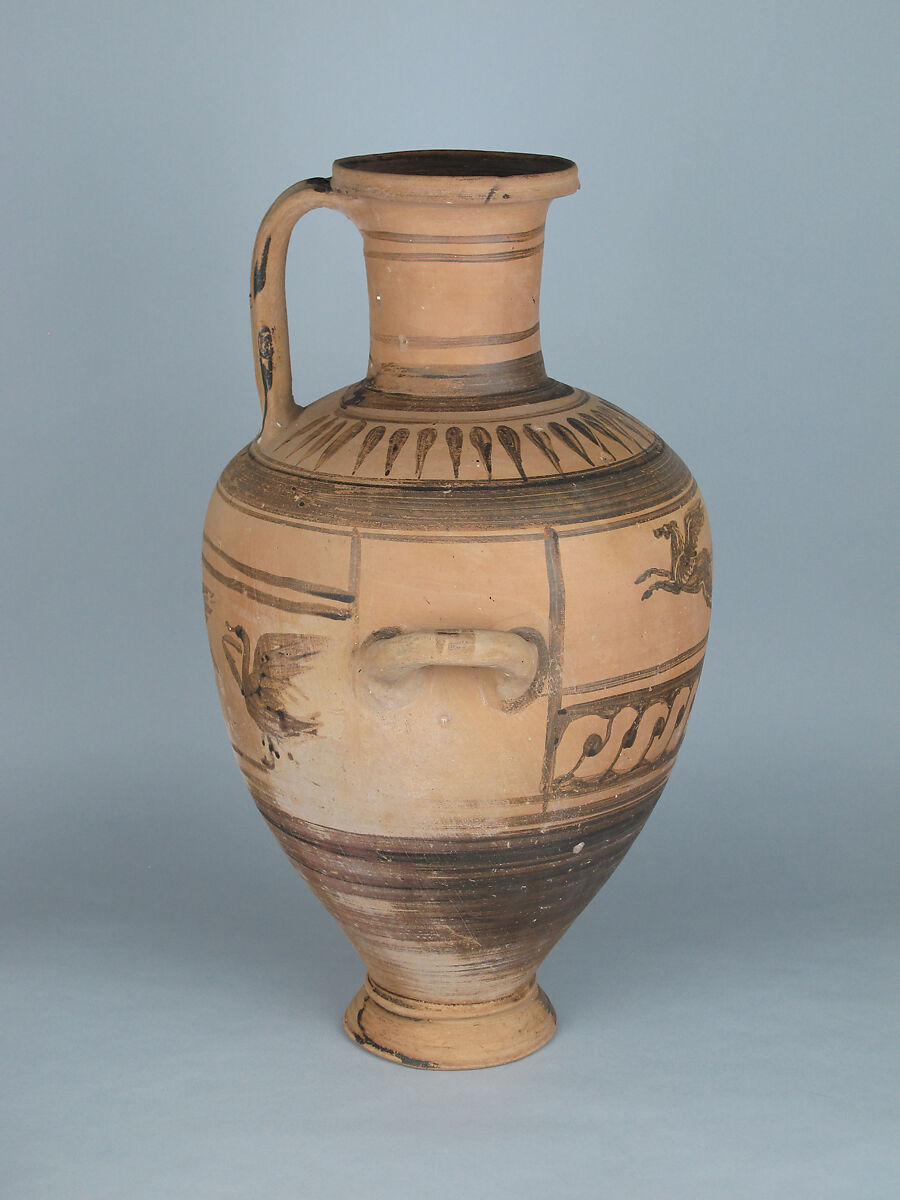 Terracotta Hadra hydria (water jar), Terracotta, Greek, Egypt, Alexandria-Hadra