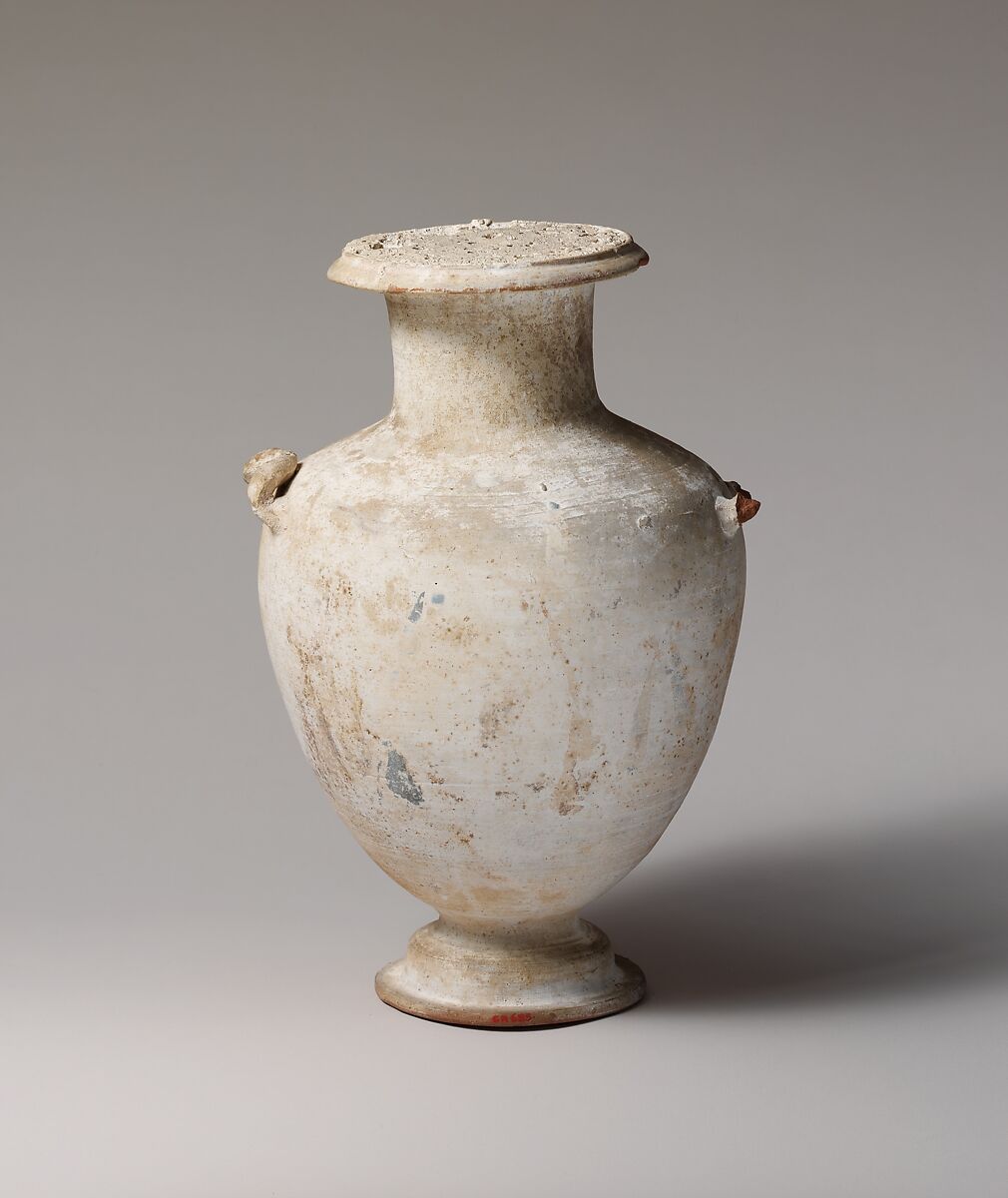 Terracotta Hadra hydria (water jar), Terracotta, Greek, Ptolemaic, Alexandria 