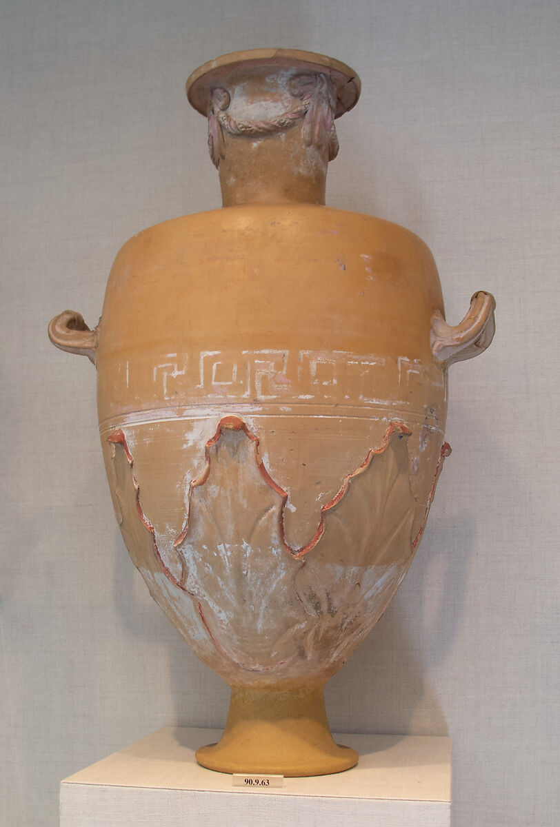Terracotta Hadra hydria (water jar), Terracotta, Greek, Ptolemaic, Cretan