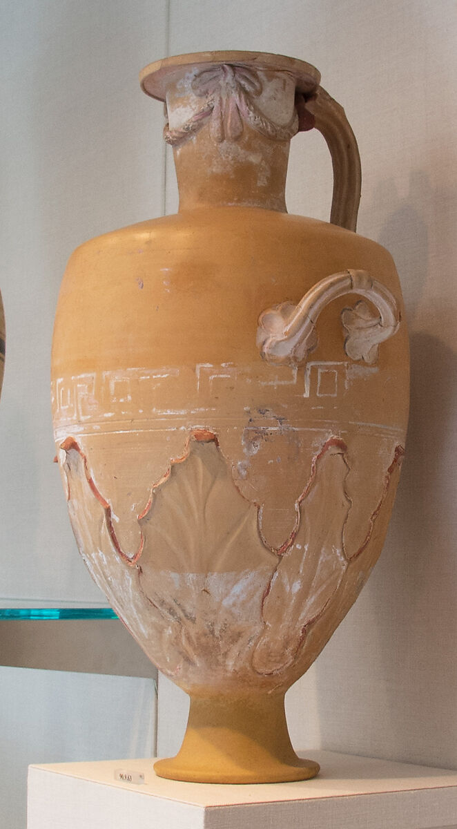 Terracotta Hadra hydria (water jar), Terracotta, Greek, Ptolemaic, Cretan