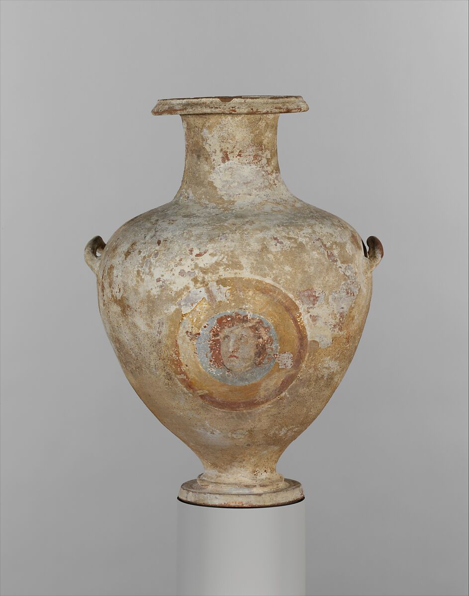 Terracotta Hadra hydria (water jar), Terracotta, Greek, Ptolemaic, Egyptian 