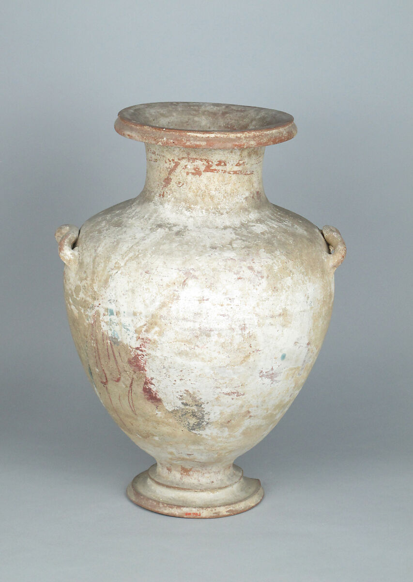 Terracotta Hadra hydria (water jar), Terracotta, Greek, Egypt, Alexandria-Hadra 